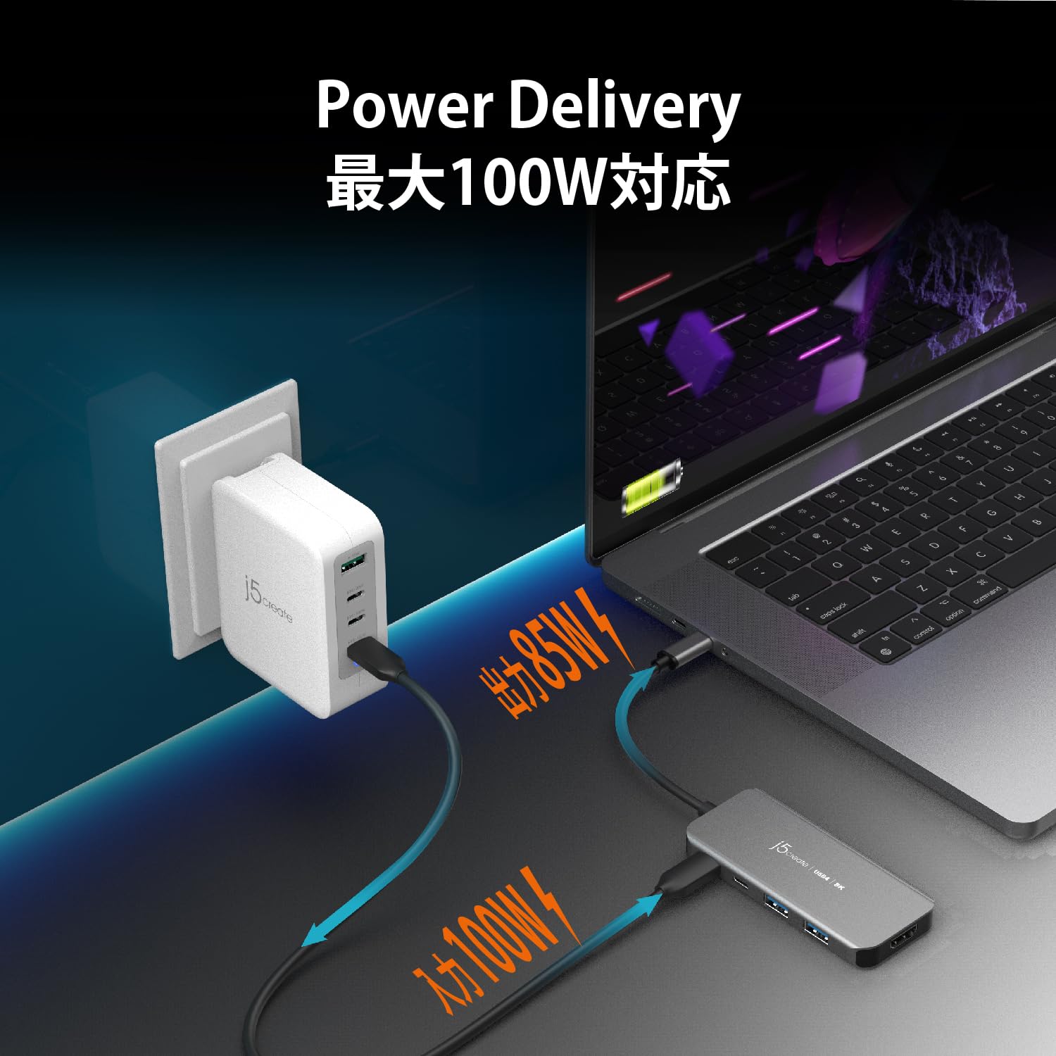 Amazon | j5create 8K60 スリムハブ - 6イン1 USB4 ハブ 8K60/4K144